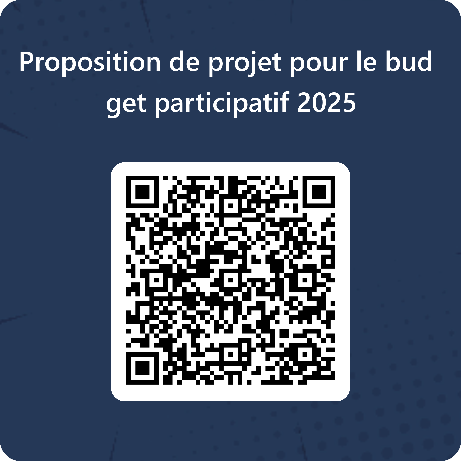 QRCode pour Proposition de projet pour le budget participatif 2025